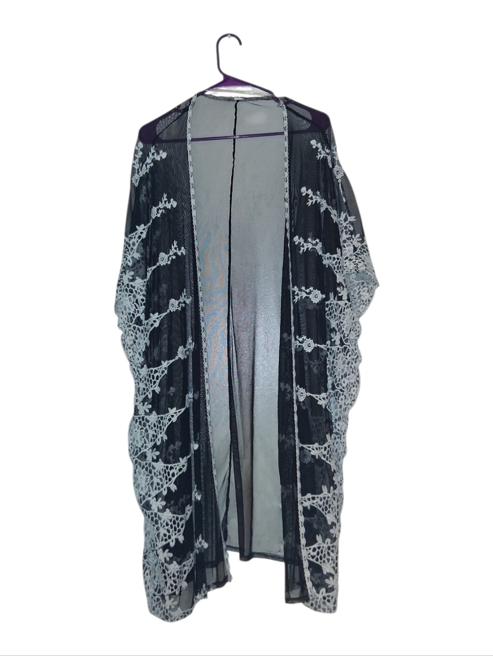 Embroidered Lace Kimono Cover